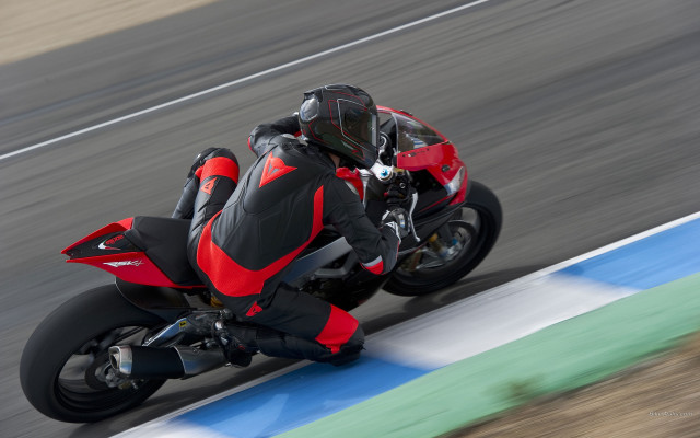 Motorcycle rider panfuturism puzzle promo free wallpaper for desktop - medium preview image