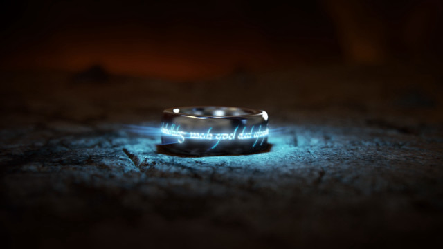 Glowing ring dark background hologram free wallpaper for desktop - medium preview image