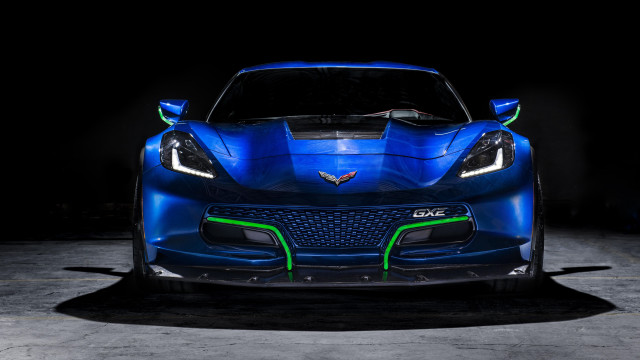 Blue sports car green stripes free wallpaper for desktop - medium preview image