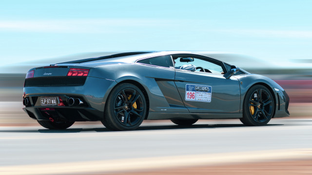 Silver sports car driving road #7 free wallpaper for desktop - medium preview image