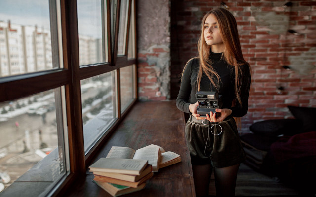 Anka zhuravleva lomography library blurry free wallpaper for desktop - medium preview image