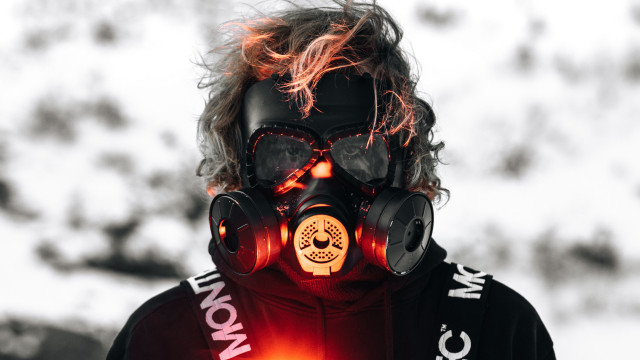 Gas mask skull jacket cyberpunk free wallpaper for desktop - medium preview image