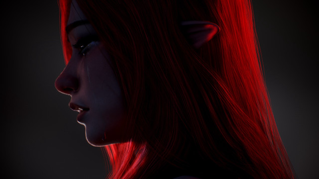 Creepy redhair freckled profile photorealistic free wallpaper for desktop - medium preview image