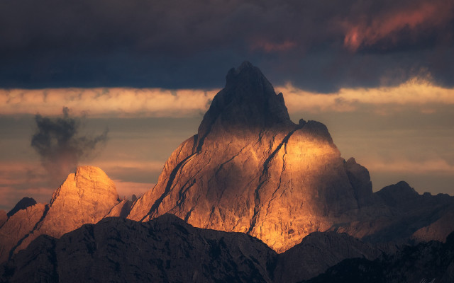 Mountain peak cloudy sky dusk #2 free wallpaper for desktop - medium preview image
