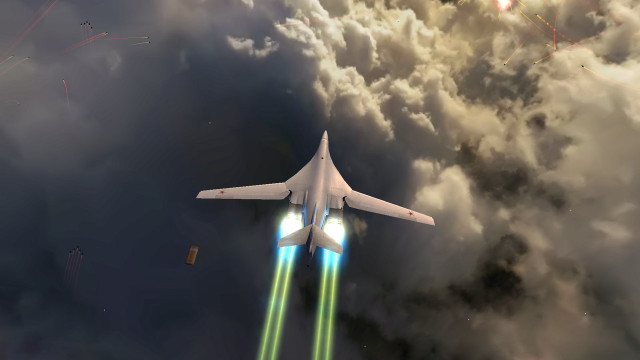 Jet clouds rocket sky sunset free wallpaper for desktop - medium preview image