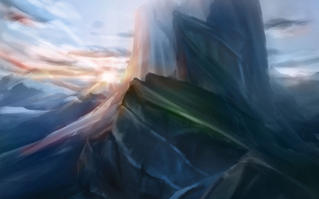 Mountain sky clouds brightlight fantasy free wallpaper for desktop - medium preview image