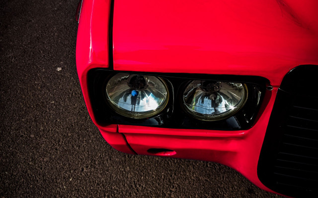 Red car parking lot starry free wallpaper for desktop - medium preview image
