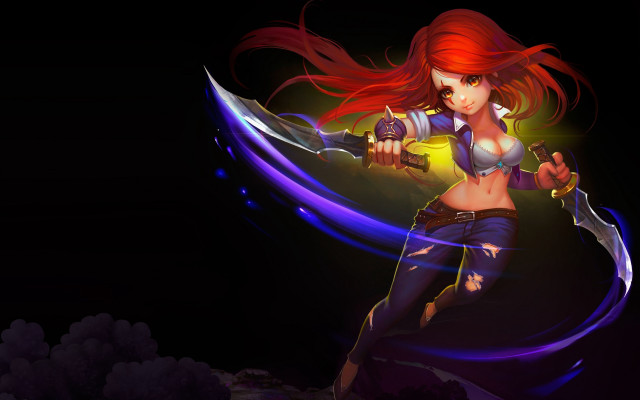 Woman sword dual wielding red free wallpaper for desktop - medium preview image