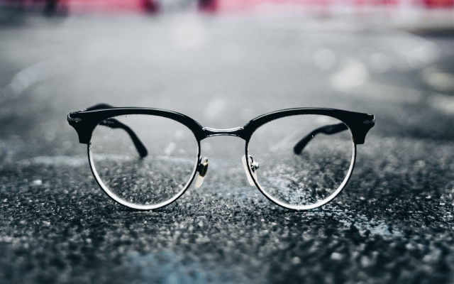 Glasses table street building macro free wallpaper for desktop - medium preview image
