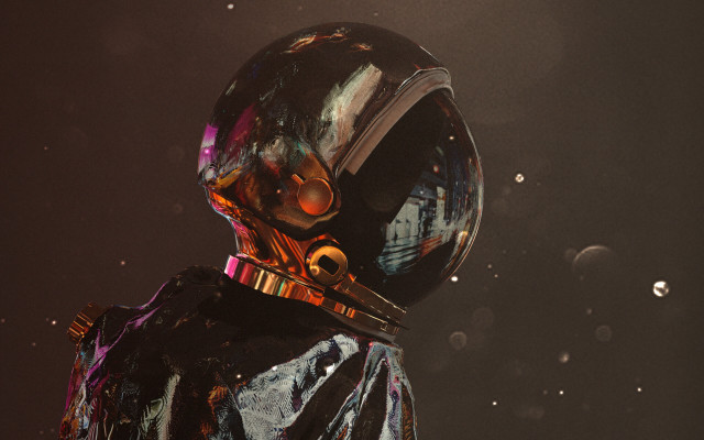 Space suit helmet goggles planet free wallpaper for desktop - medium preview image