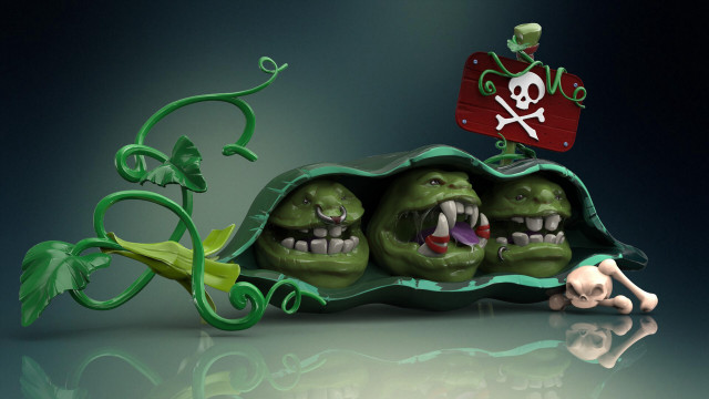 Green pearl skull crossbones pirate free wallpaper for desktop - medium preview image