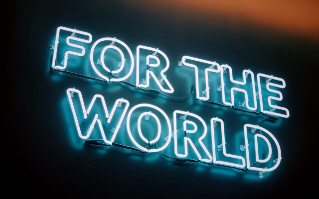 Neon sign international typographic woman free wallpaper for desktop - medium preview image