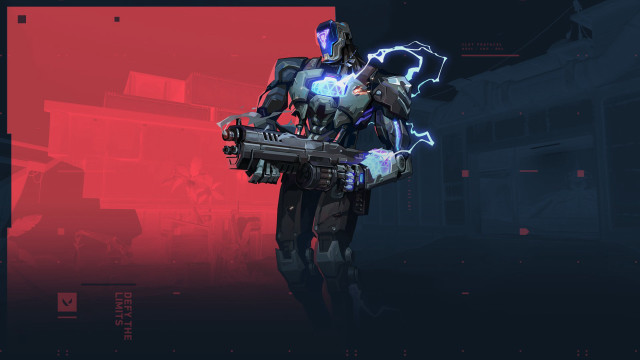 Man holding gun futuristic red free wallpaper for desktop - medium preview image