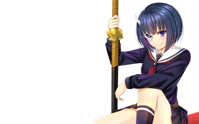 Woman sailor outfit sitting pole free wallpaper for desktop - medium preview image