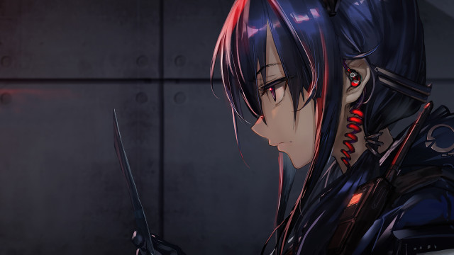 Cyberpunk aya goda cyborg red free wallpaper for desktop - medium preview image