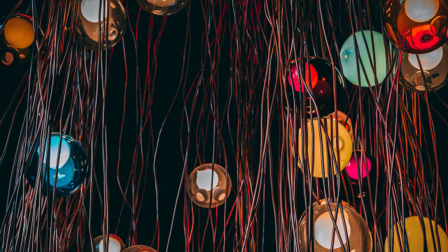 Lights kinetic art abstract globe free wallpaper for desktop - medium preview image