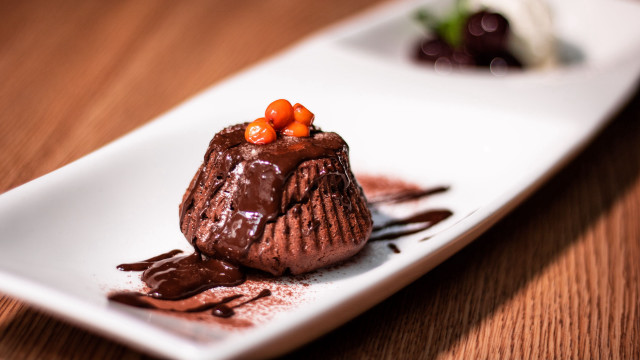 Chocolate dessert wooden table food free wallpaper for desktop - medium preview image