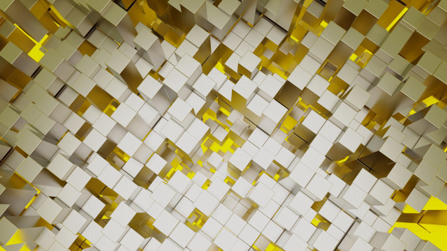 Shiny yellow white hexagon honeycomb free wallpaper for desktop - medium preview image
