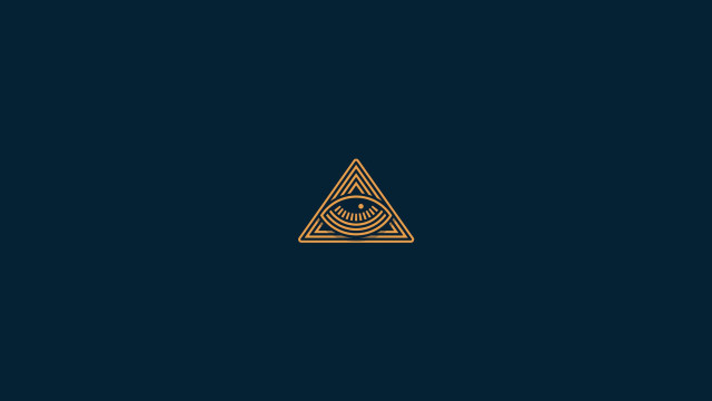 Triangle eye blue gold abstract free wallpaper for desktop - medium preview image