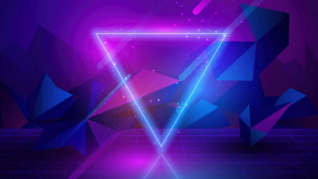 Purple blue abstract triangle neon #2 free wallpaper for desktop - medium preview image