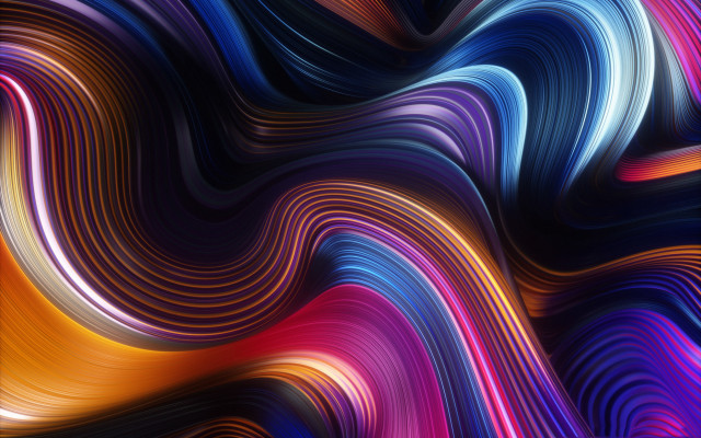 Colorful wavy curves abstract vibrant free wallpaper for desktop - medium preview image