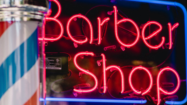 Neon barber shop tilt shift free wallpaper for desktop - medium preview image