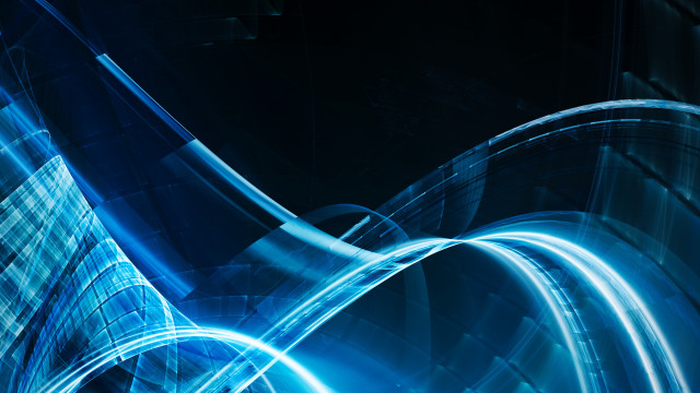 Blue abstract lines curves holography free wallpaper for desktop - medium preview image
