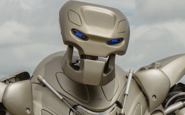 Robot blue eyes nose ring free wallpaper for desktop - medium preview image