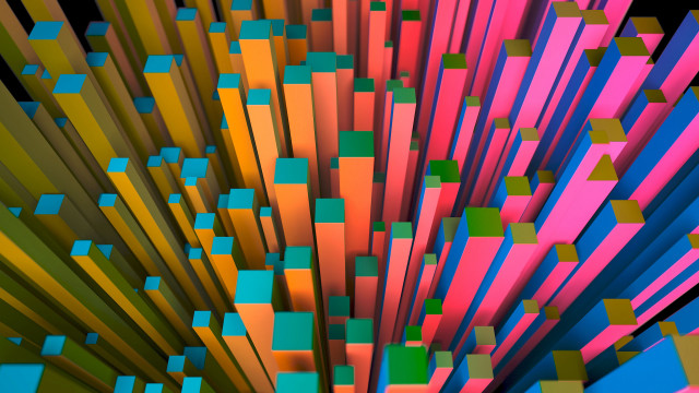 Colorful abstract geometric 3d volumetric free wallpaper for desktop - medium preview image