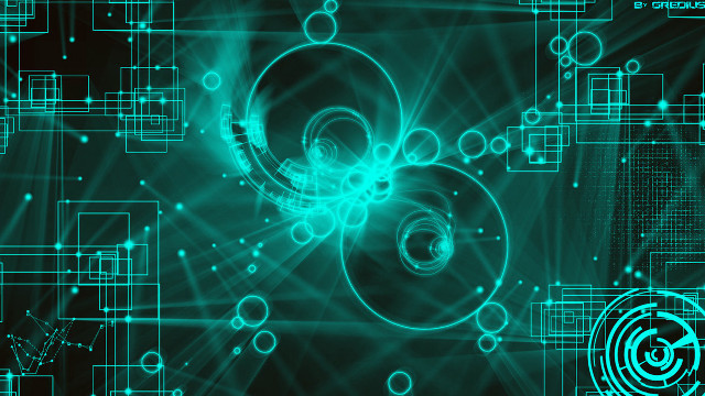 Blue abstract fractals hatsune twintails free wallpaper for desktop - medium preview image