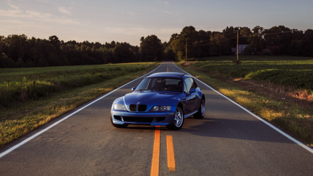 Blue car road field trees #2 free wallpaper for desktop - medium preview image