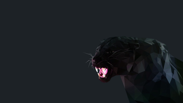 Black panther open mouth low free wallpaper for desktop - medium preview image