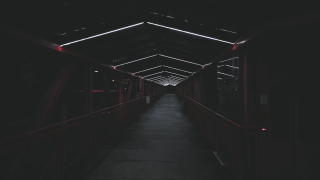 Long walkway red light dark free wallpaper for desktop - medium preview image