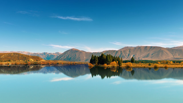 Lake mountains trees blue sky #45 free wallpaper for desktop - medium preview image