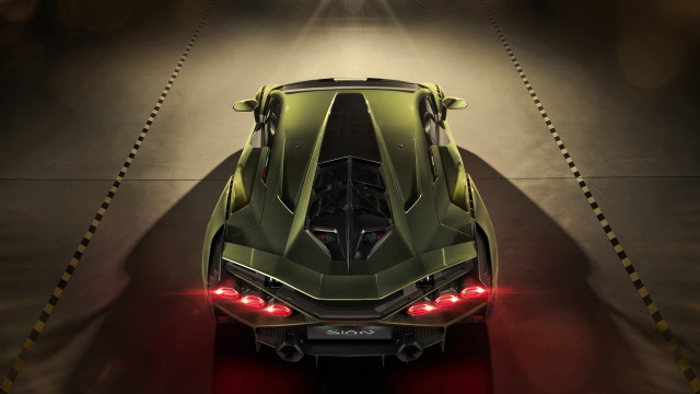 Green sports car tunnel rendering free wallpaper for desktop - medium preview image