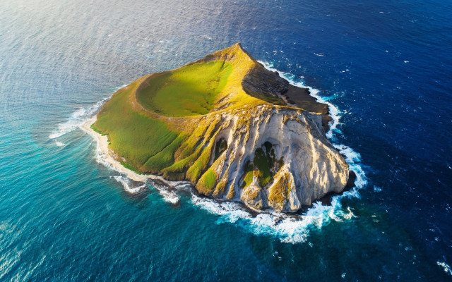 Island ocean ecological aerial planet free wallpaper for desktop - medium preview image