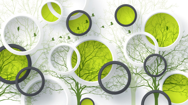 Trees globe clock gear moon free wallpaper for desktop - medium preview image