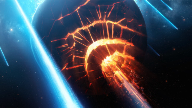 Spiral fire ice space blue free wallpaper for desktop - medium preview image