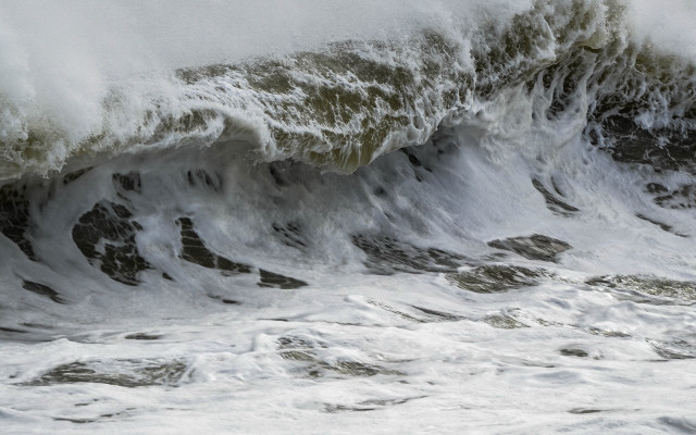 Surfing wave stormy ocean mountains free wallpaper for desktop - medium preview image