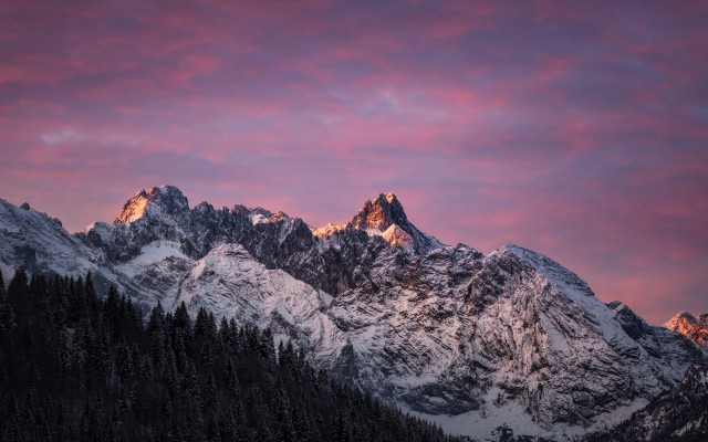 Mountain range pink sky clouds #25 free wallpaper for desktop - medium preview image