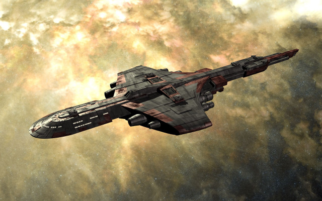 Space ship cloudy sky stars free wallpaper for desktop - medium preview image