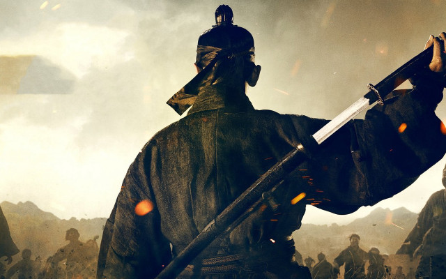 Man sword battle poster beach free wallpaper for desktop - medium preview image