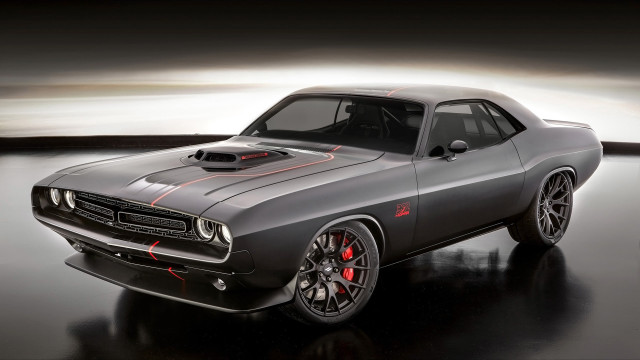 Gray muscle car red stripes free wallpaper for desktop - medium preview image