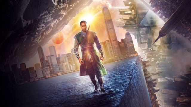 Cityscape sunset afrofuturism skyscrapers matte free wallpaper for desktop - medium preview image