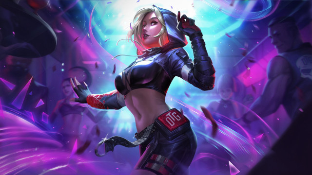 Futuristic woman blue light glowing free wallpaper for desktop - medium preview image