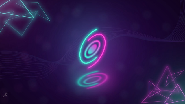 Neon spiral star purple blue free wallpaper for desktop - medium preview image