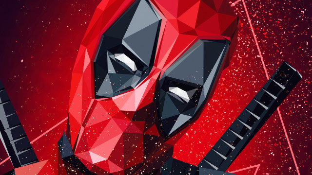 Deadpool guitar red background stars free wallpaper for desktop - medium preview image