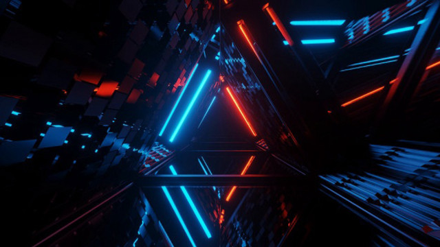 Neon cyberpunk 3d scifi glowing free wallpaper for desktop - medium preview image