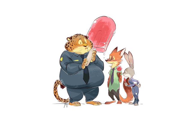 Cartoon man cat animals holding free wallpaper for desktop - medium preview image