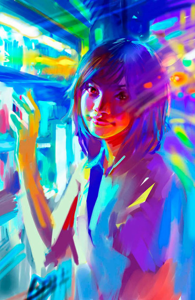 Woman brightly lit room phone free wallpaper for mobile - medium preview image